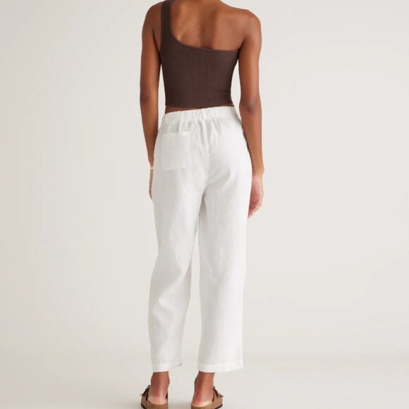 Quince White Linen Ankle Pants - Picture 6 of 12